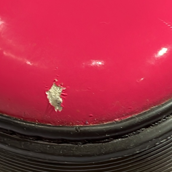 Doc Martens Womens Patent Pink Lace Up High Boots Size 11 FLAWED - Picture 16 of 16